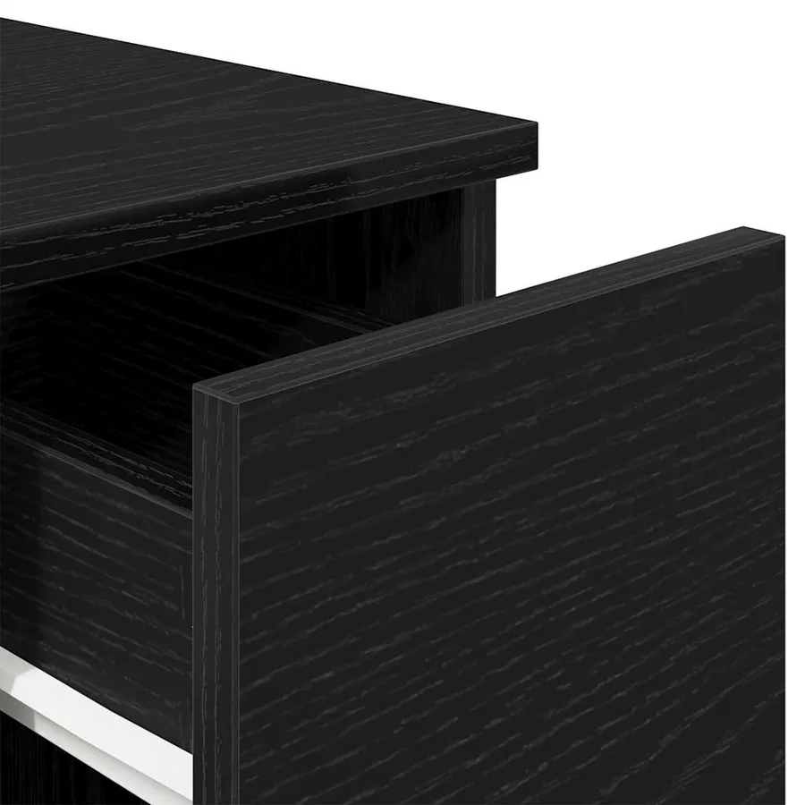Table de chevet avec tiroir chêne noir 20x36x60 cm - 8