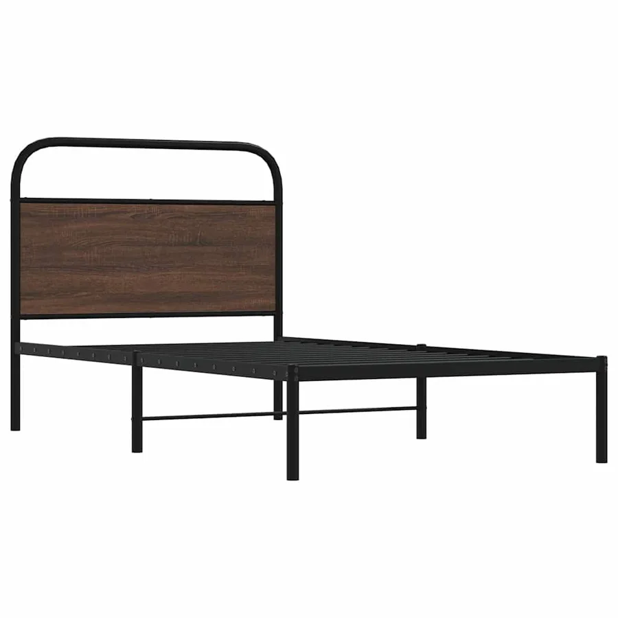 Cadre de lit sans matelas 107x203 cm chêne marron - 3