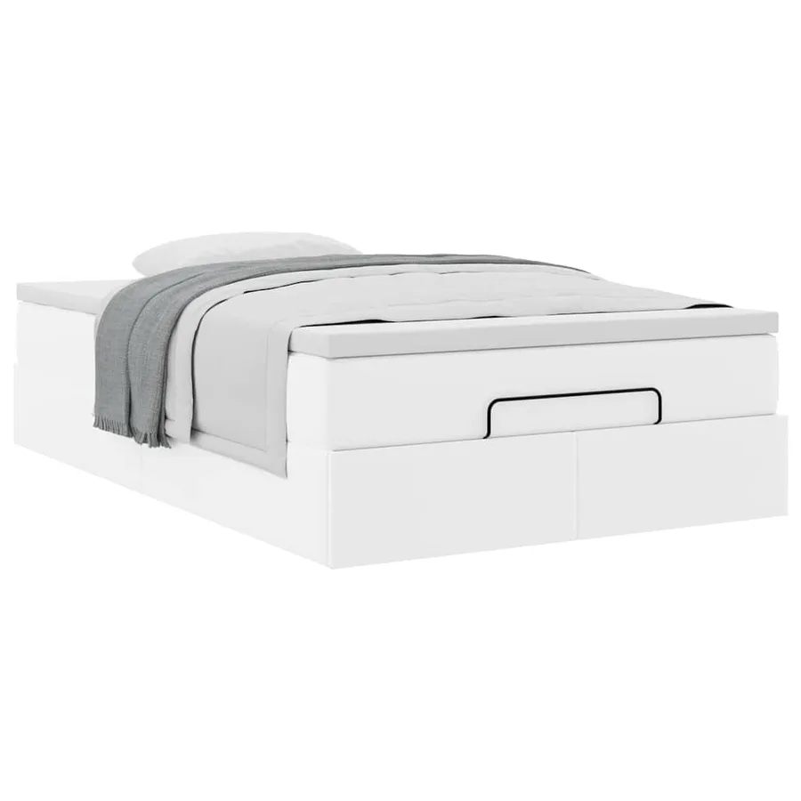 Cadre de lit ottoman avec matelas blanc 120x200 cm similicuir - 5