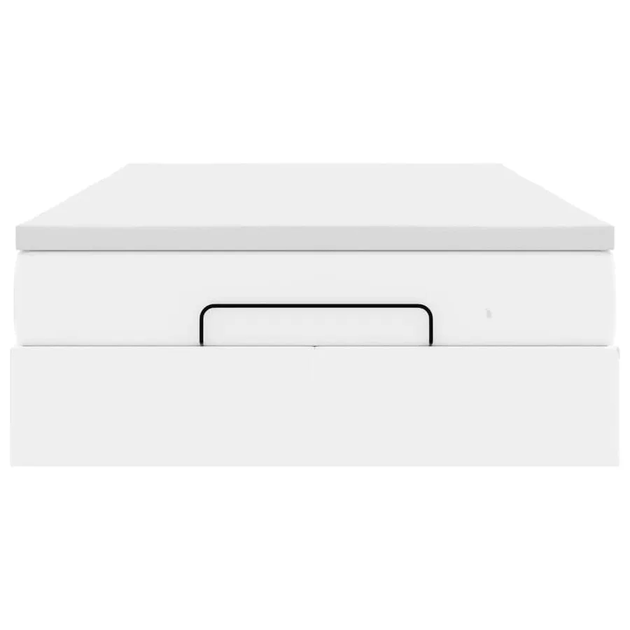 Cadre de lit ottoman avec matelas blanc 120x200 cm similicuir - 7