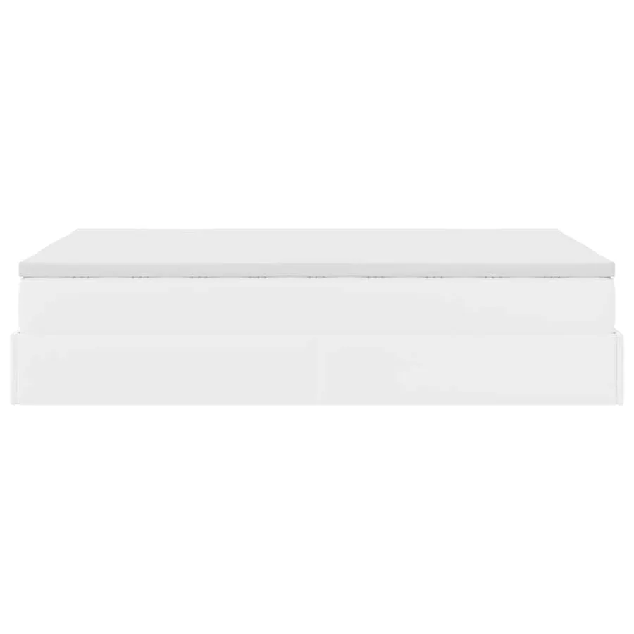 Cadre de lit ottoman avec matelas blanc 120x200 cm similicuir - 9