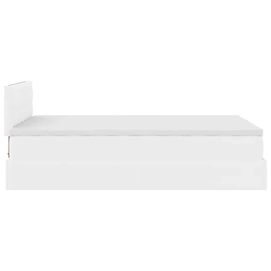Cadre de lit ottoman avec matelas blanc 120x200 cm similicuir - 10