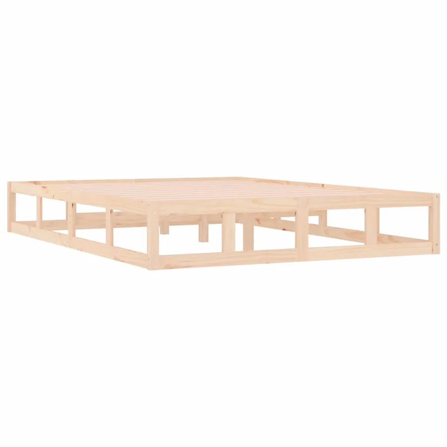 Cadre de lit sans matelas 140x190 cm bois massif - 4