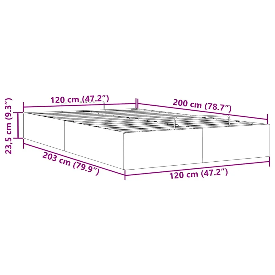 Cadre de lit ottoman sans matelas cappuccino 120x200 cm - 14