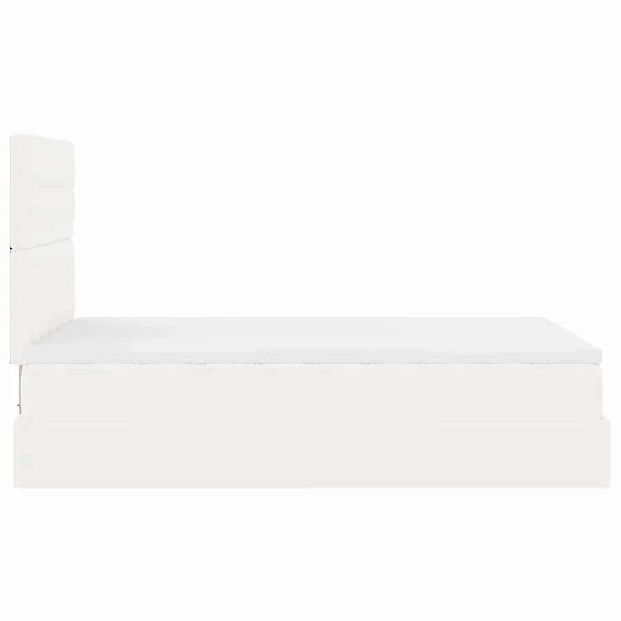 Cadre de lit ottoman avec matelas blanc 120x200 cm similicuir - 10