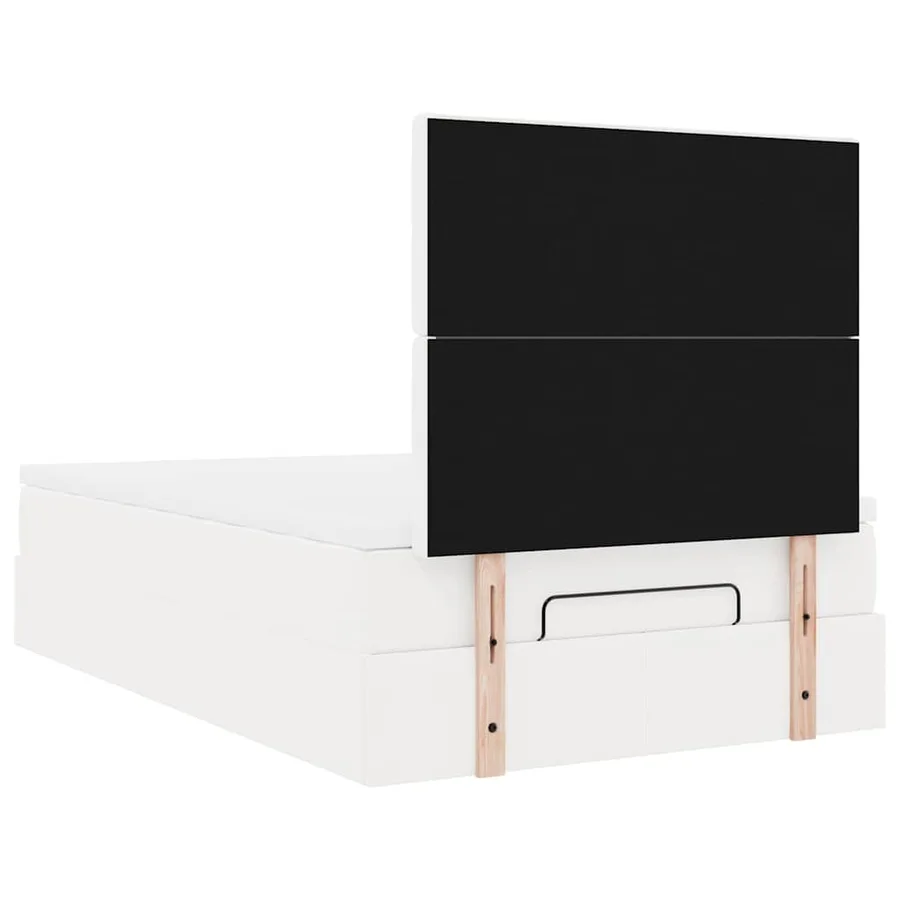Cadre de lit ottoman avec matelas blanc 120x200 cm similicuir - 11