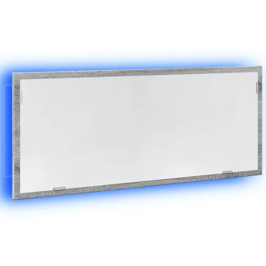 Miroir de salle de bain à LED sonoma gris bois d'ingénierie - 3