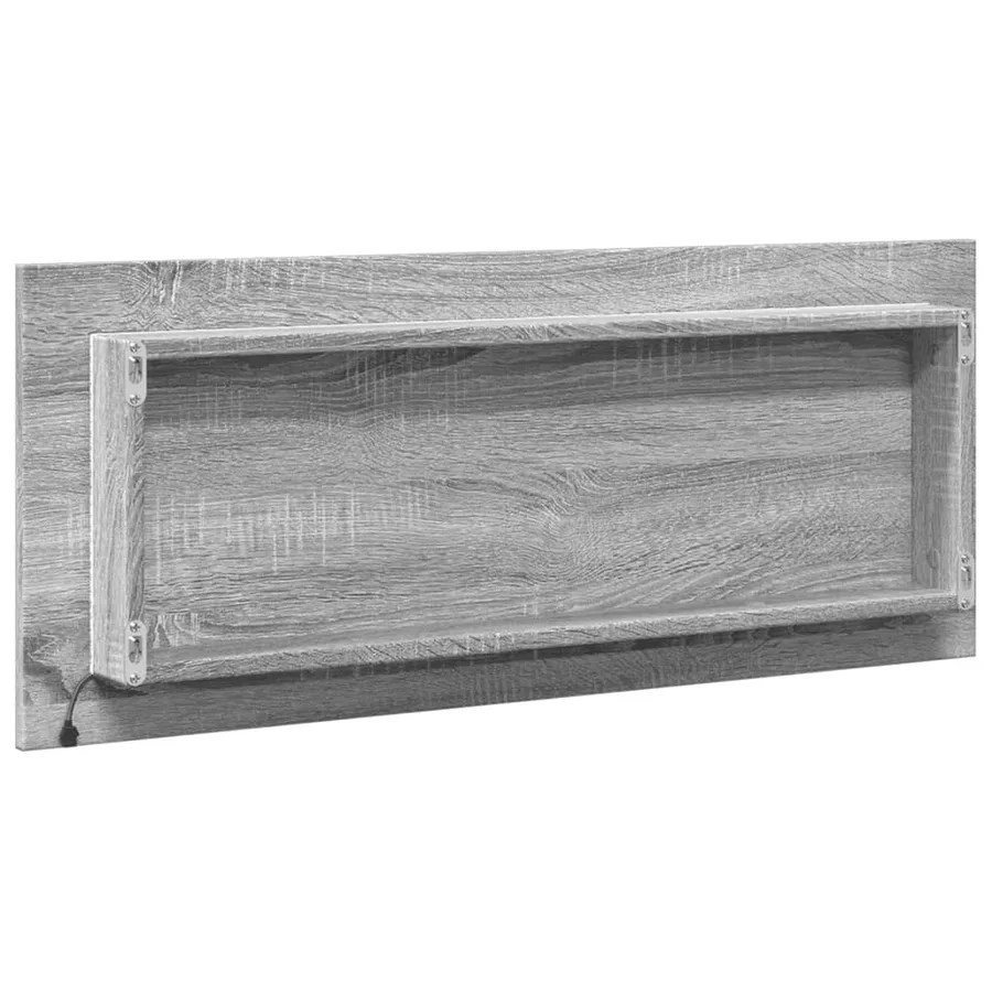 Miroir de salle de bain à LED sonoma gris bois d'ingénierie - 8