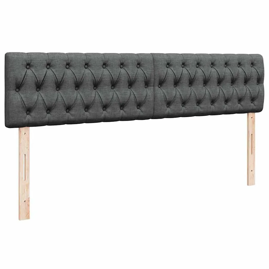 Cadre de lit ottoman avec matelas gris foncé 180x200cm tissu - 10