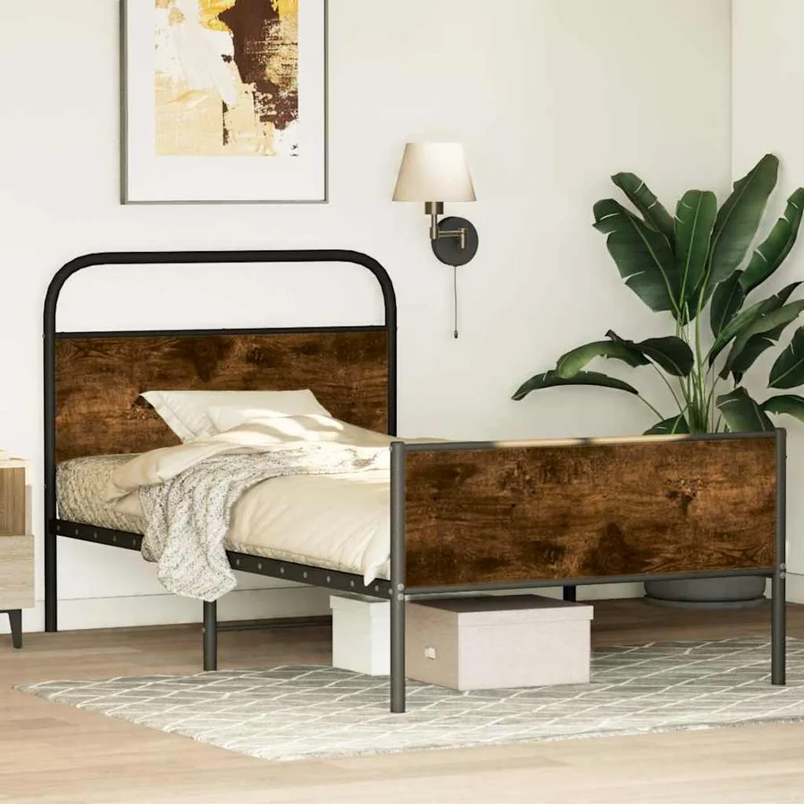 Cadre de lit sans matelas 107x203 cm chêne sonoma