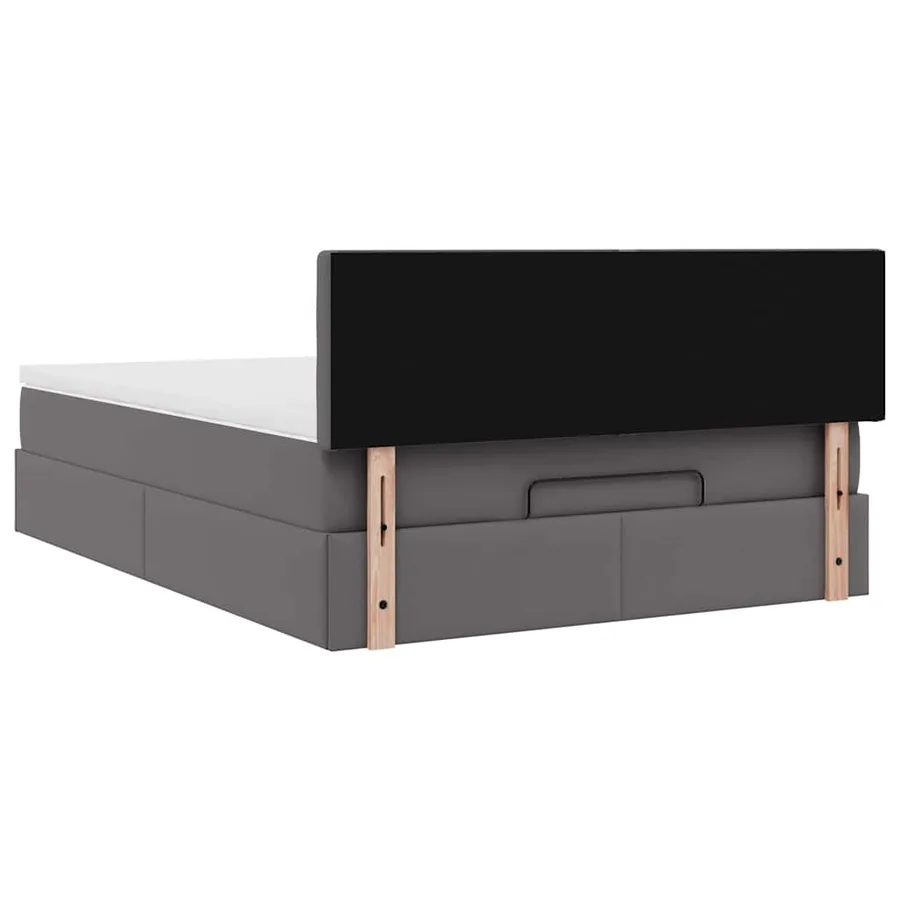 Lit ottoman avec matelas & LED Gris 140x190cm similicuir - 10