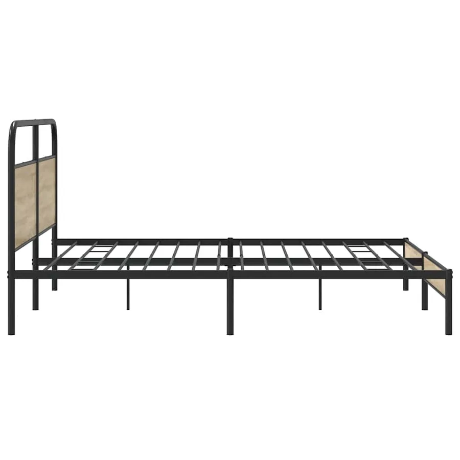 Cadre de lit en métal sans matelas chêne fumé 200x200 cm - 6