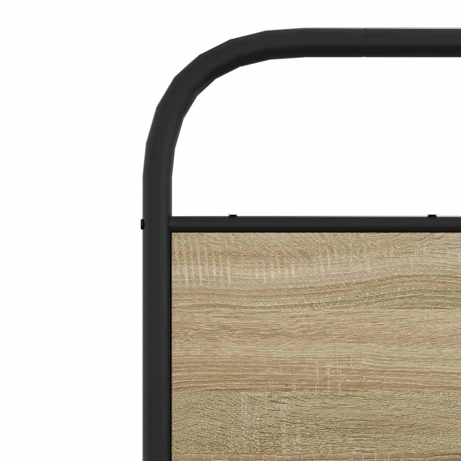 Cadre de lit en métal sans matelas chêne fumé 200x200 cm - 8