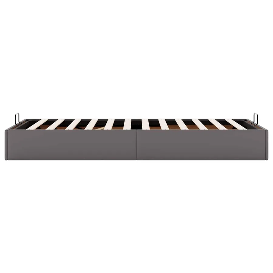 Cadre de lit ottoman sans matelas gris 100x200 cm similicuir - 8