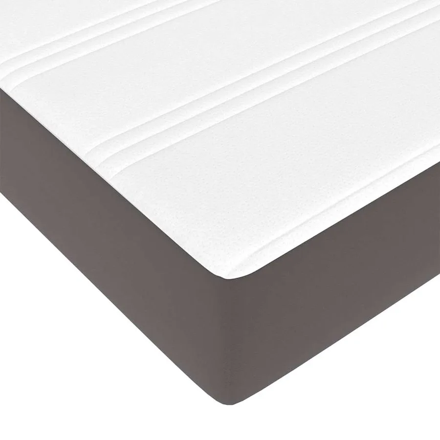 Cadre de lit ottoman avec matelas gris 100x200 cm similicuir - 13