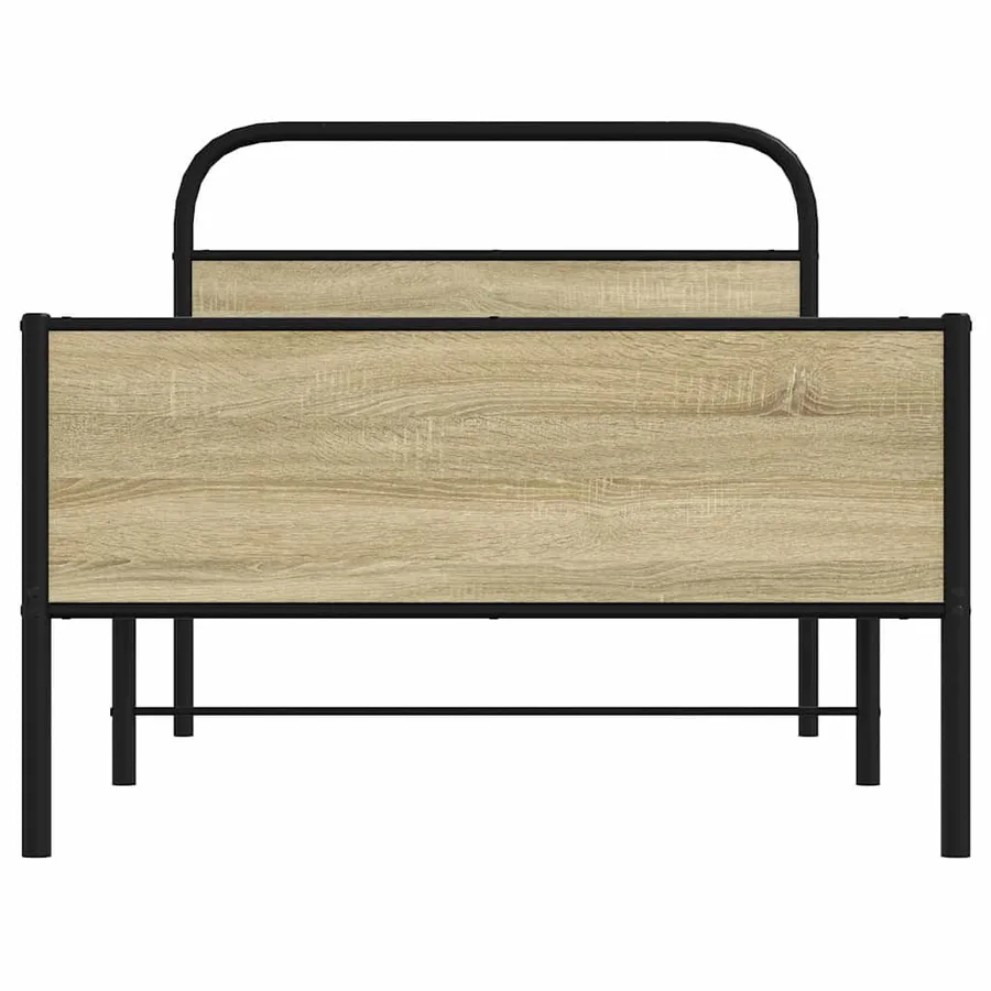 Cadre de lit sans matelas 90x200cm chêne sonoma bois ingénierie - 5
