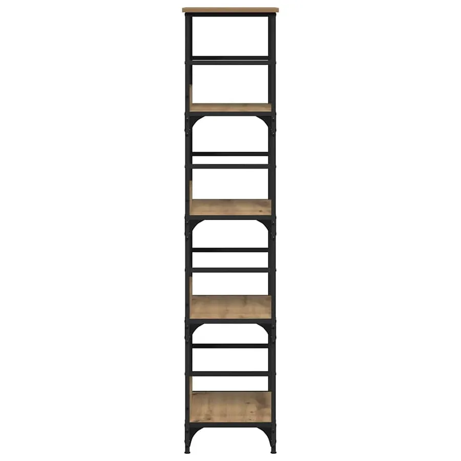 Bibliothèque chêne artisanal 50x33x153 cm bois d'ingénierie - 5