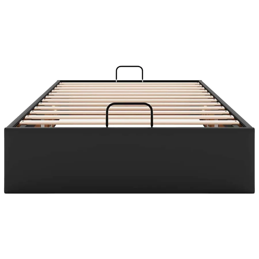 Cadre de lit ottoman sans matelas noir 90x200 cm similicuir - 7