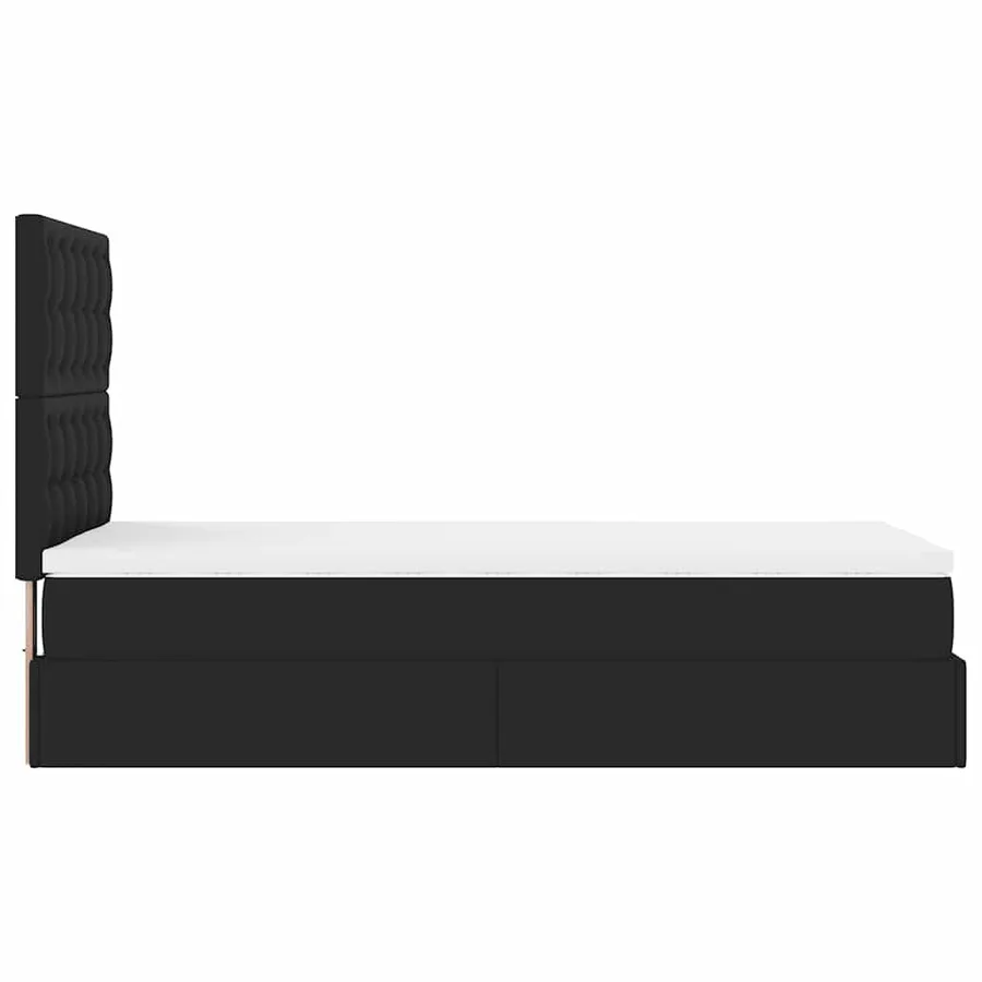 Lit ottoman avec matelas noir 90x200 cm similicuir - 10