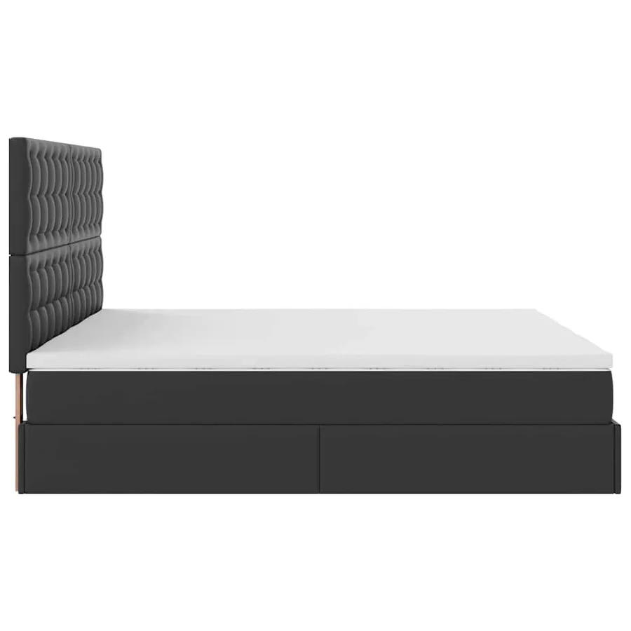 Lit ottoman avec matelas & LED Noir 180x200cm similicuir - 12
