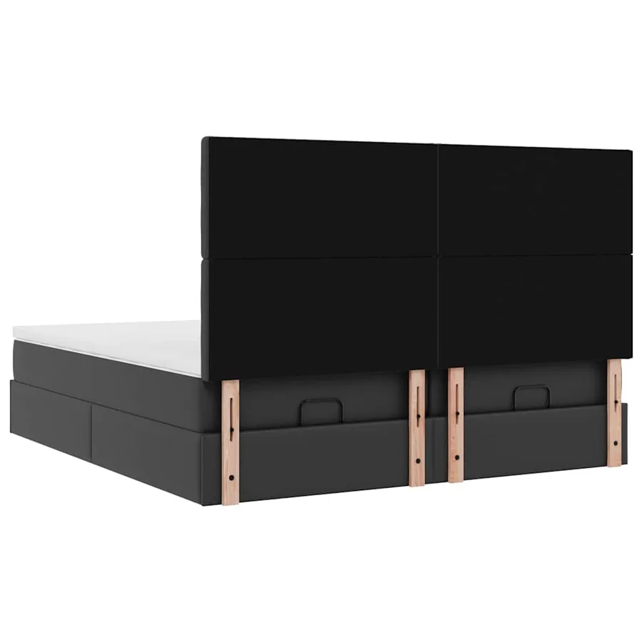 Lit ottoman avec matelas & LED Noir 180x200cm similicuir - 13