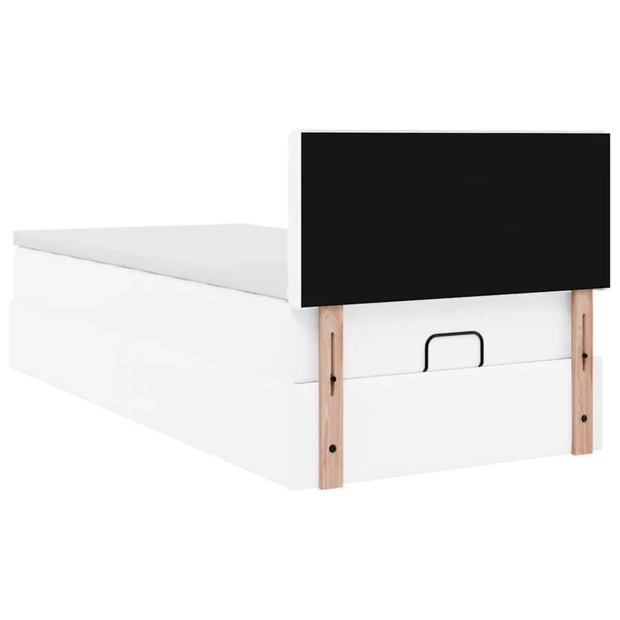 Lit ottoman avec matelas blanc 90x200 cm similicuir - 11