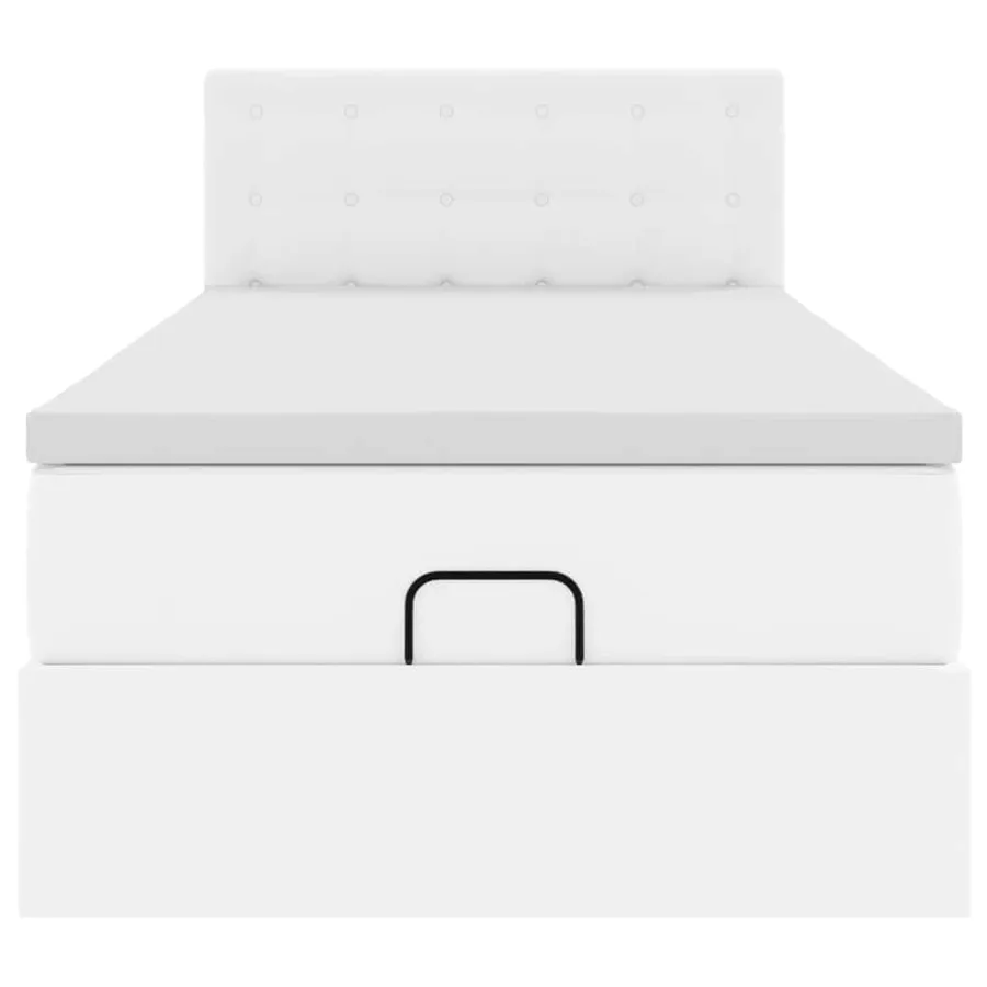 Lit ottoman avec matelas blanc 90x200 cm similicuir - 7