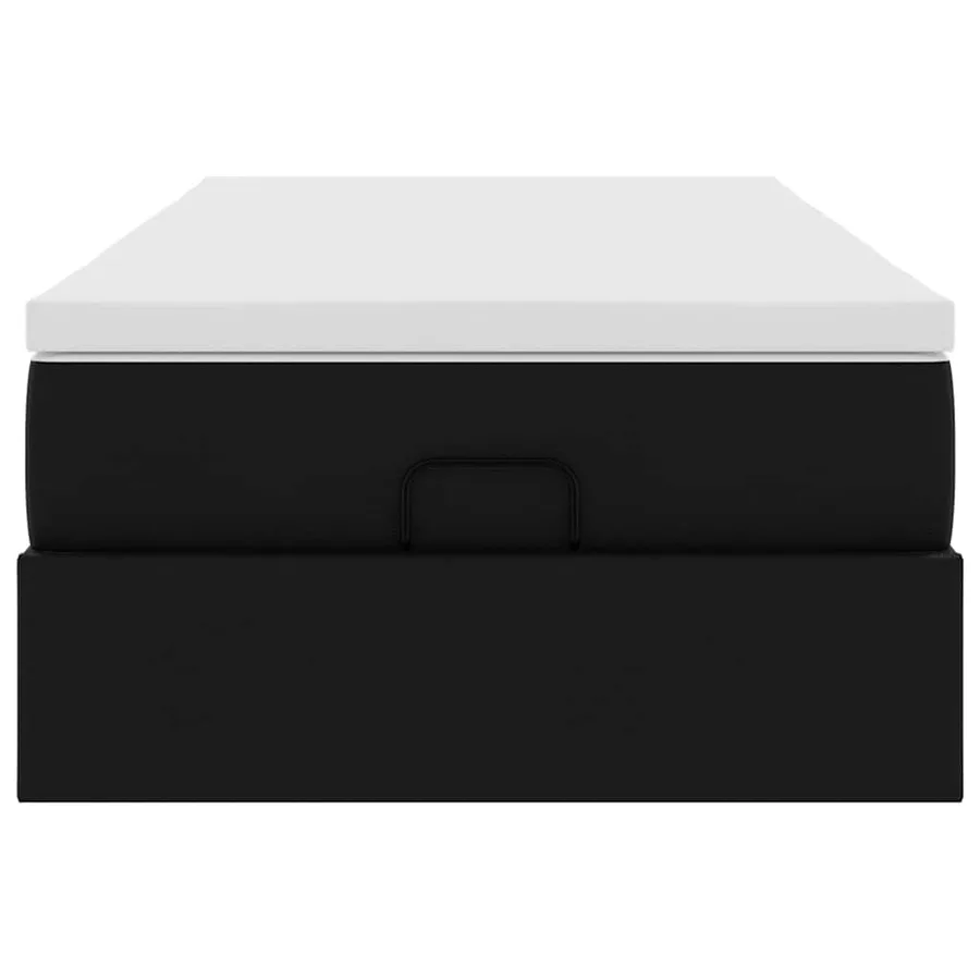Cadre de lit ottoman avec matelas noir 90x190 cm similicuir - 7