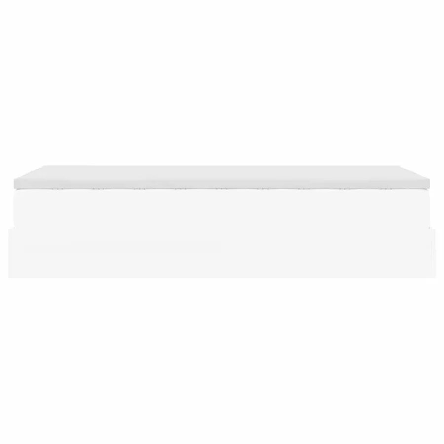 Cadre de lit ottoman avec matelas blanc 80x200 cm similicuir - 9