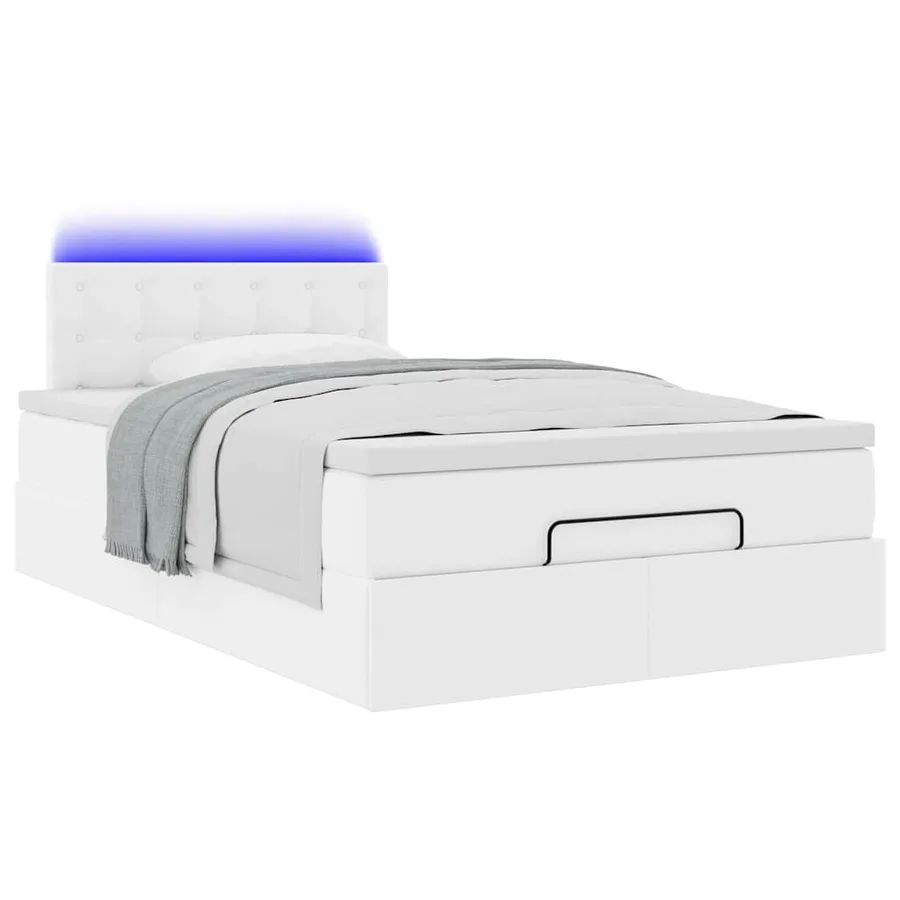 Lit ottoman avec matelas & LED blanc pur 120x190cm similicuir - 6