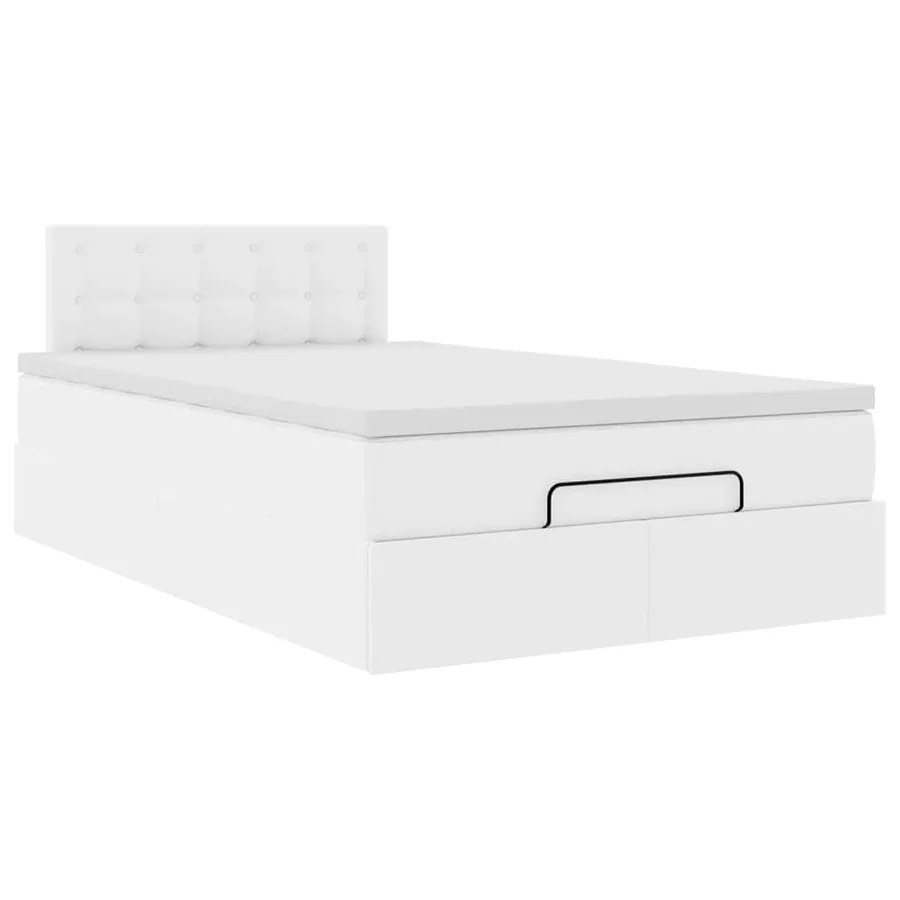 Lit ottoman avec matelas & LED blanc pur 120x190cm similicuir - 7