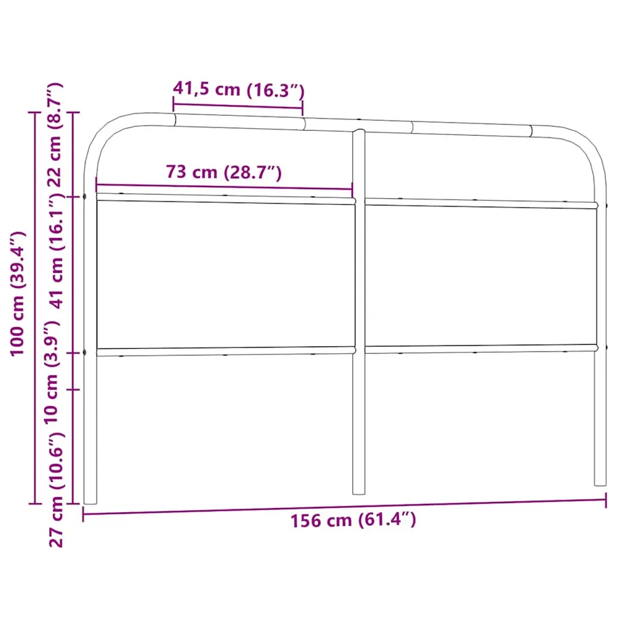 Tête de lit de remplacement chêne marron 150 cm acier et bois d'ingénierie - 7