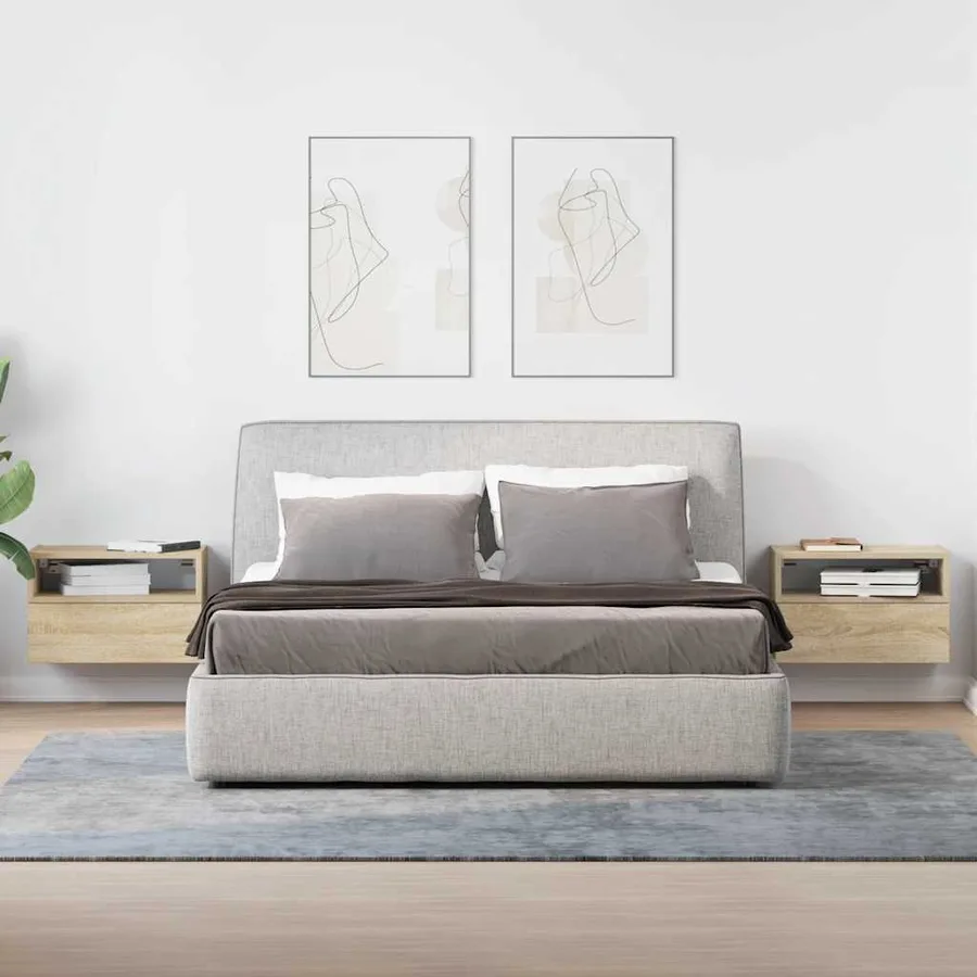 Tables de chevet murales 2 pcs chêne sonoma 45x26x28,5 cm - 3