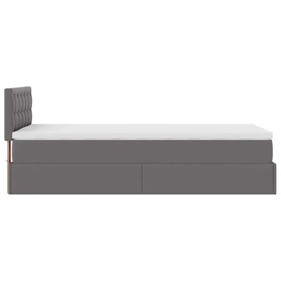 Lit ottoman avec matelas gris 90x200 cm similicuir - 10