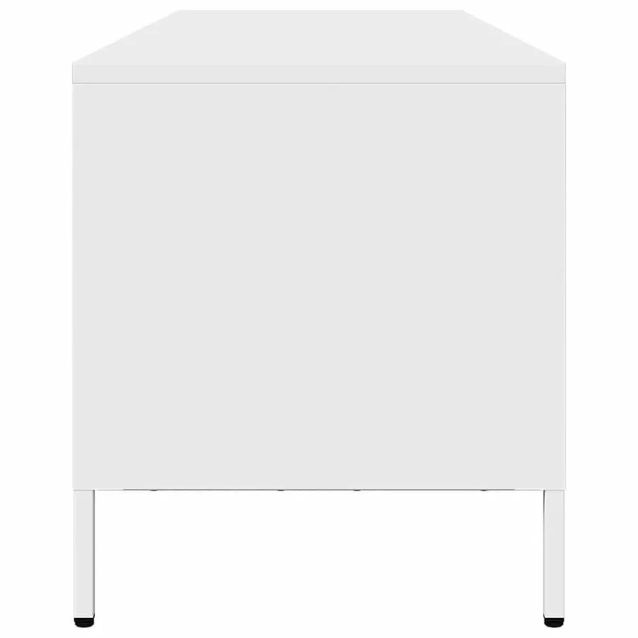 Meuble TV blanc 202x39x43,5 cm acier laminé à froid - 6