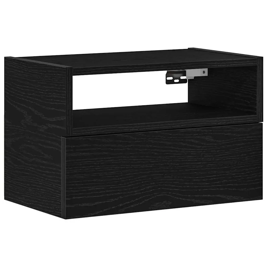 Table de chevet murale noir 45x26x28,5 cm - 2