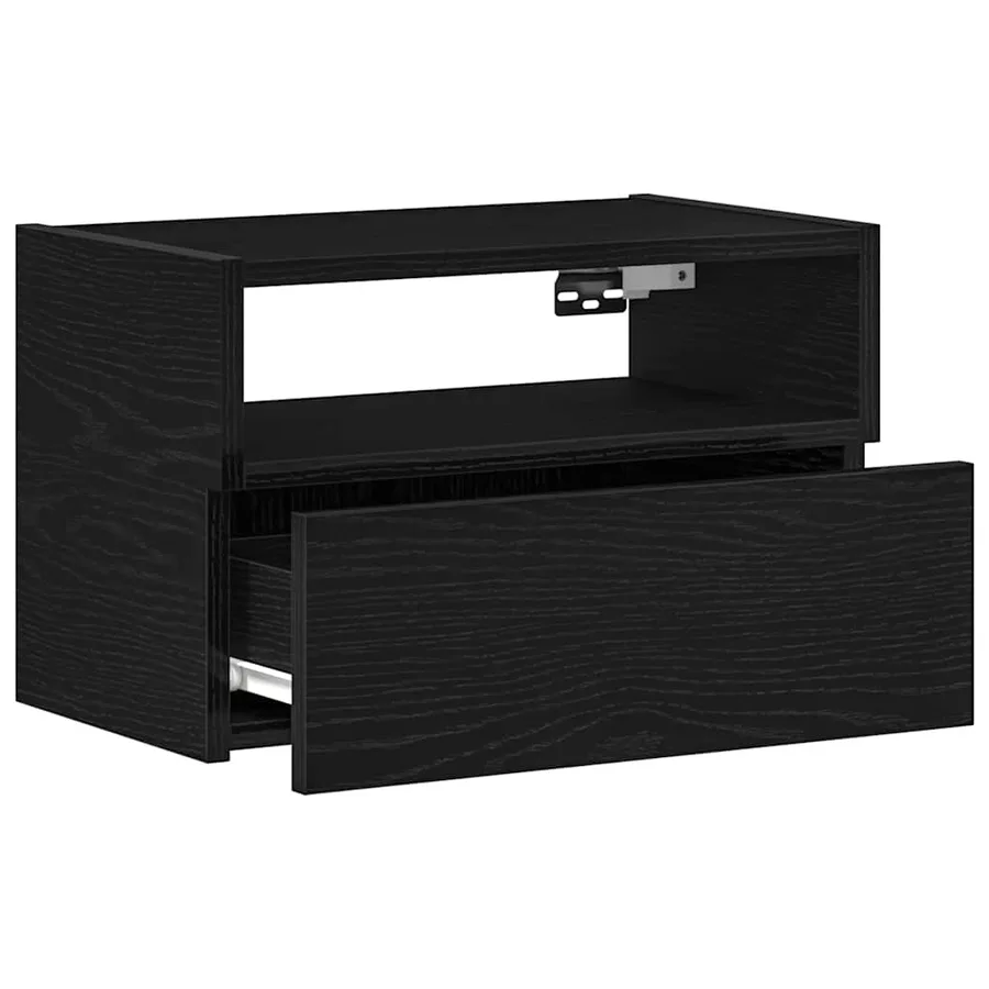 Table de chevet murale noir 45x26x28,5 cm - 5