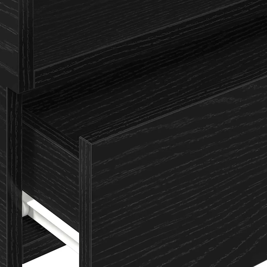 Table de chevet murale noir 45x26x28,5 cm - 9
