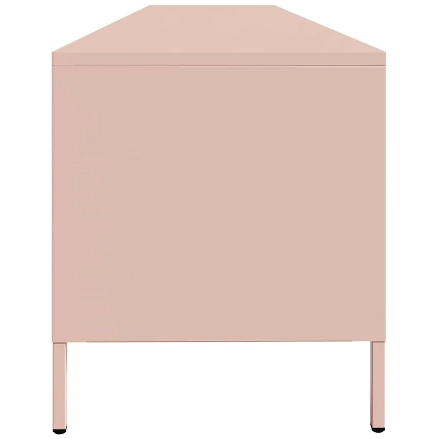 Meuble TV rose 202x39x43,5 cm acier laminé à froid - 6