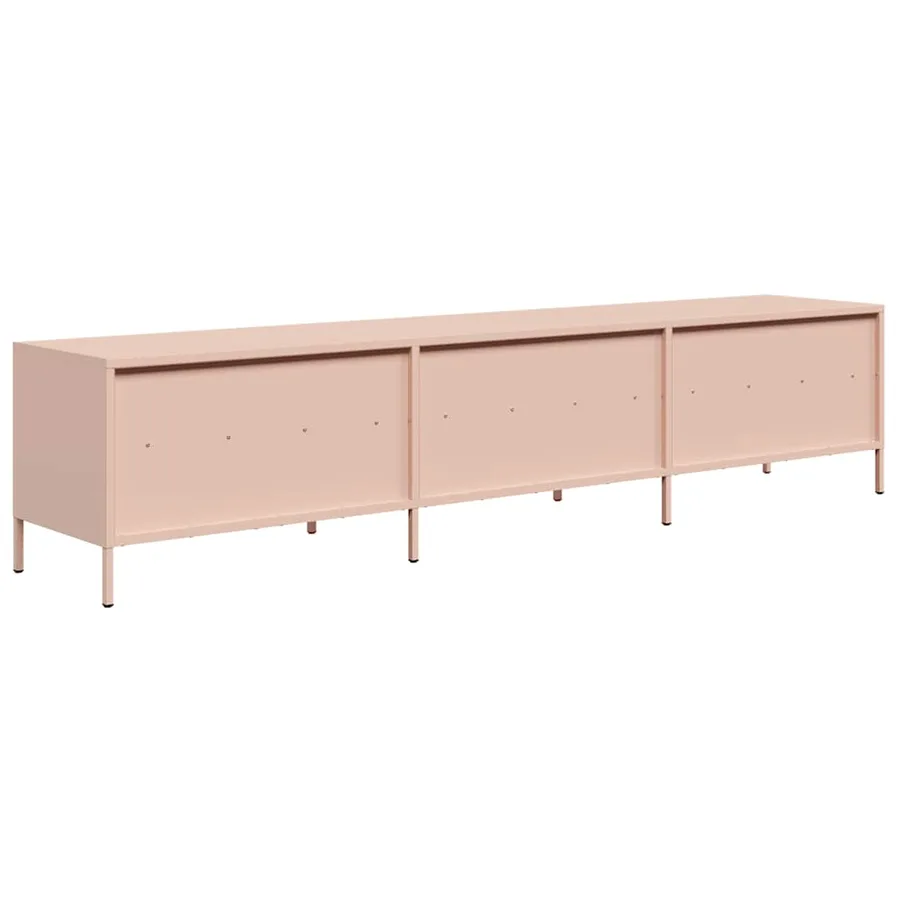 Meuble TV rose 202x39x43,5 cm acier laminé à froid - 7