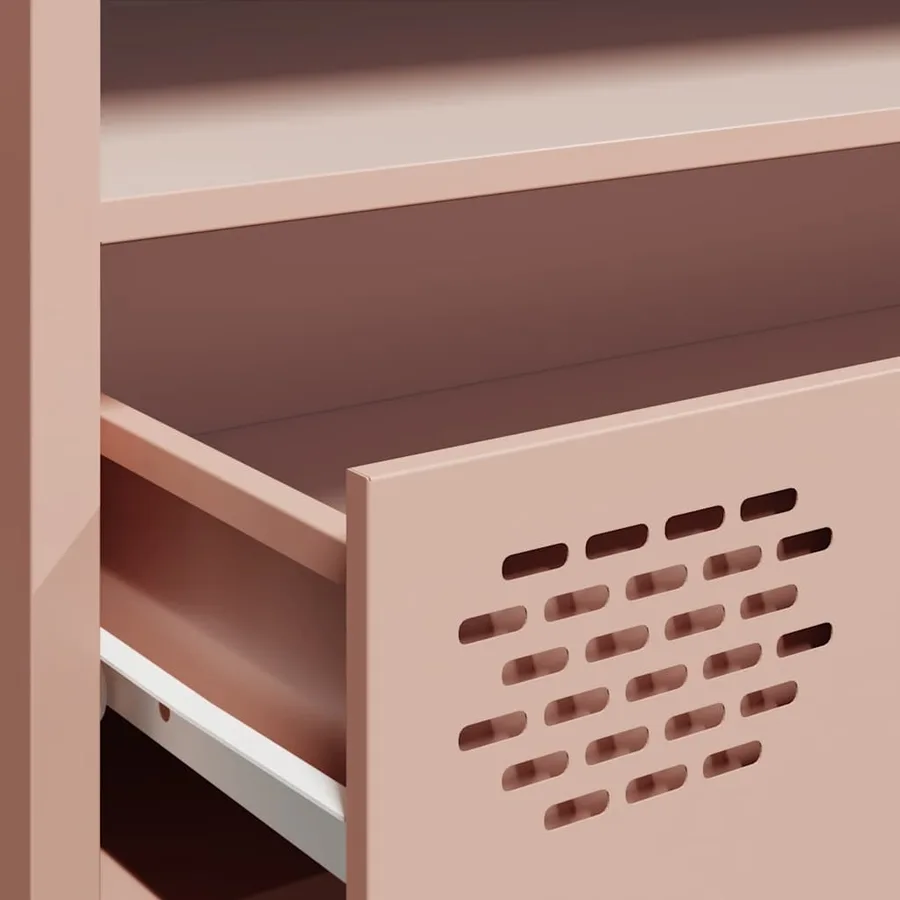 Meuble TV rose 202x39x43,5 cm acier laminé à froid - 9