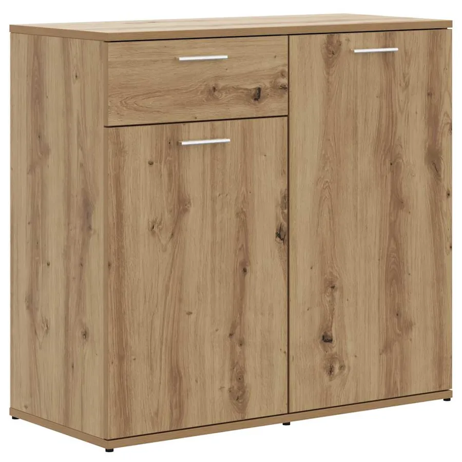Buffet chêne artisanal 80x36x75 cm bois d'ingénierie - 2