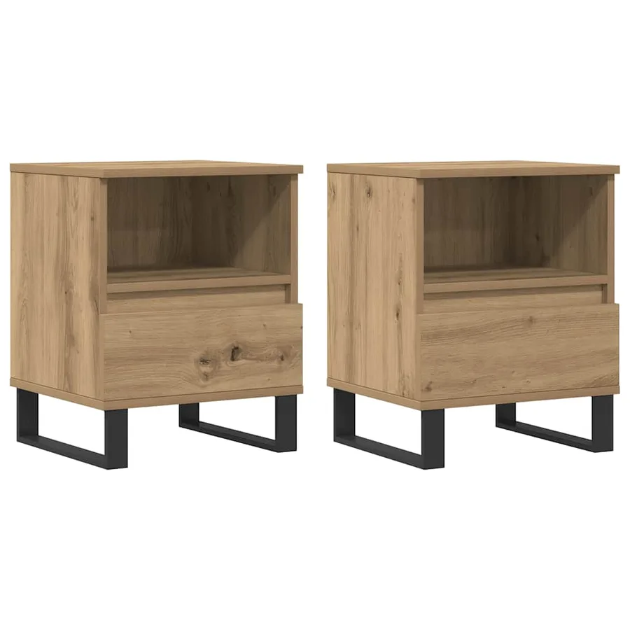 Tables de chevet 2 pcs chêne artisanal 40x35x50 cm - 2