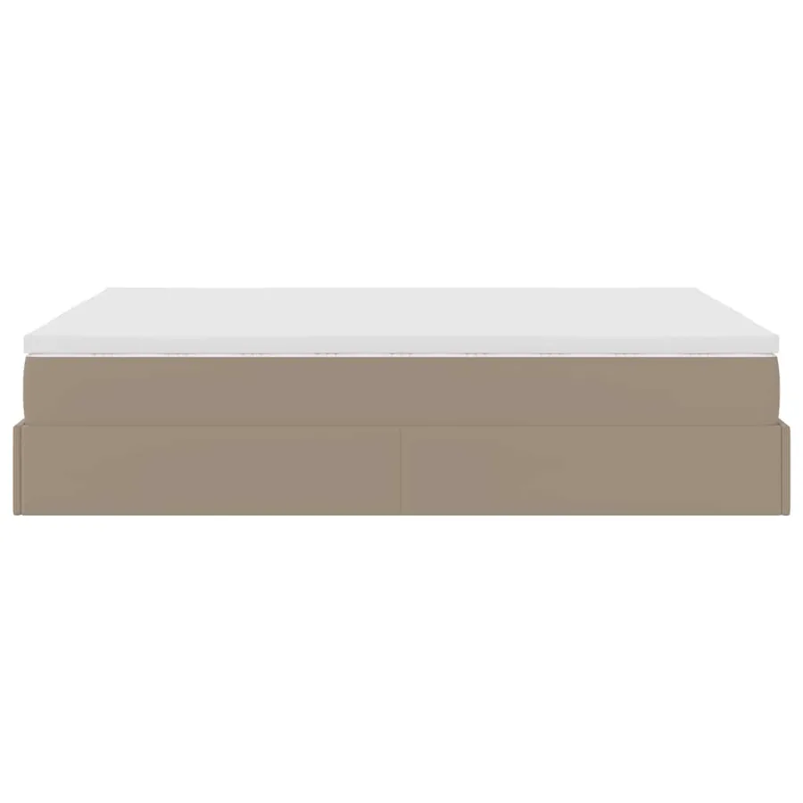 Cadre de lit ottoman et matelas cappuccino 140x200cm similicuir - 9