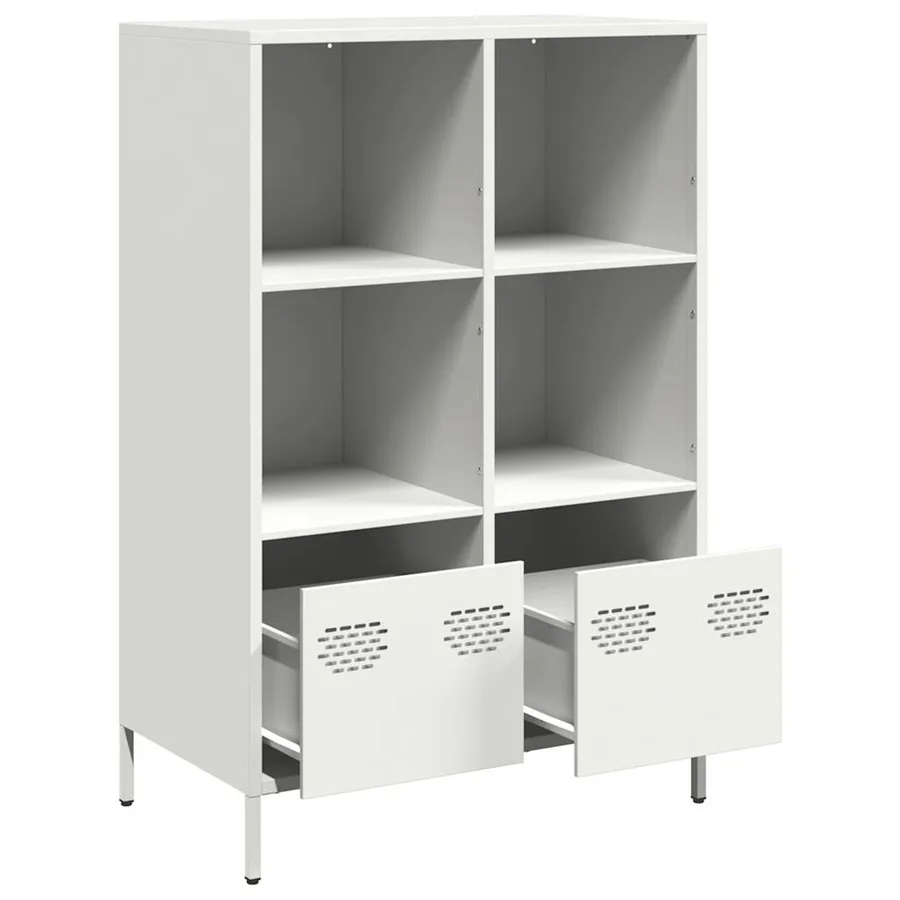 Buffet haut blanc 68x39x103,5 cm acier - 4