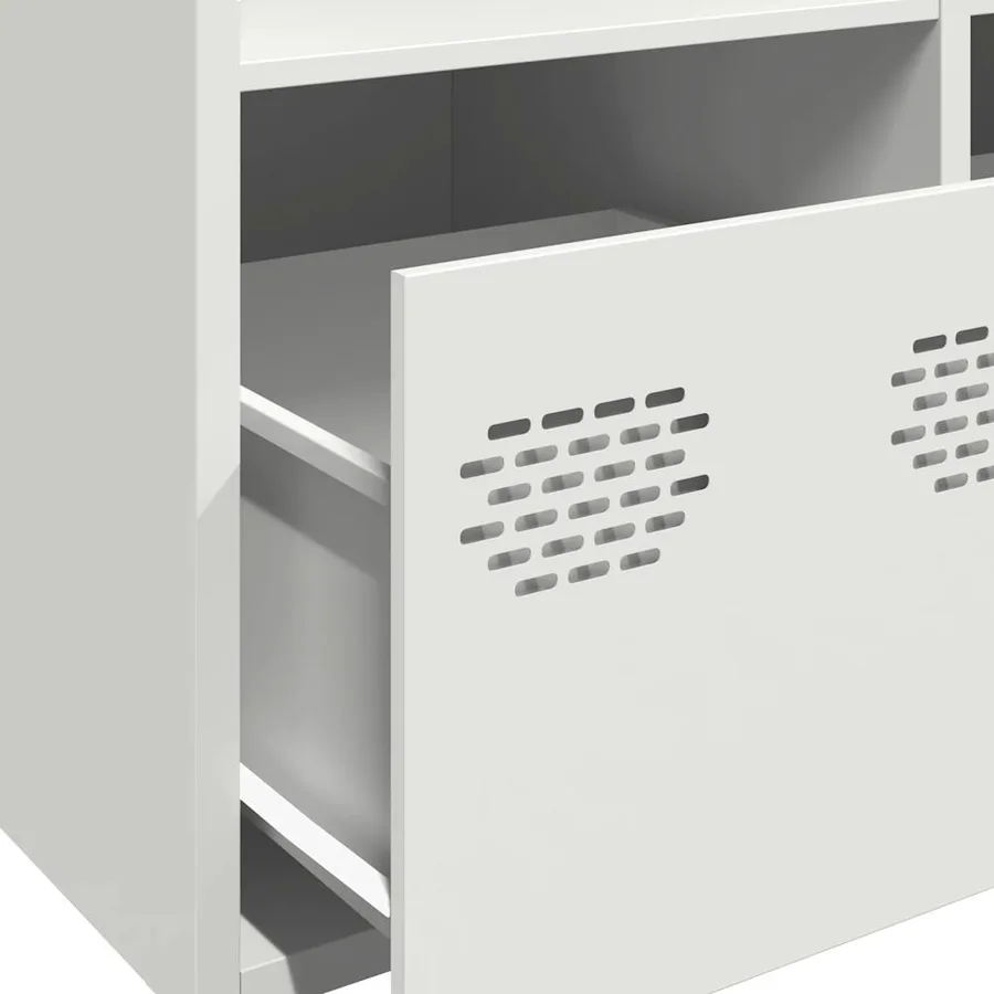 Buffet haut blanc 68x39x103,5 cm acier - 9