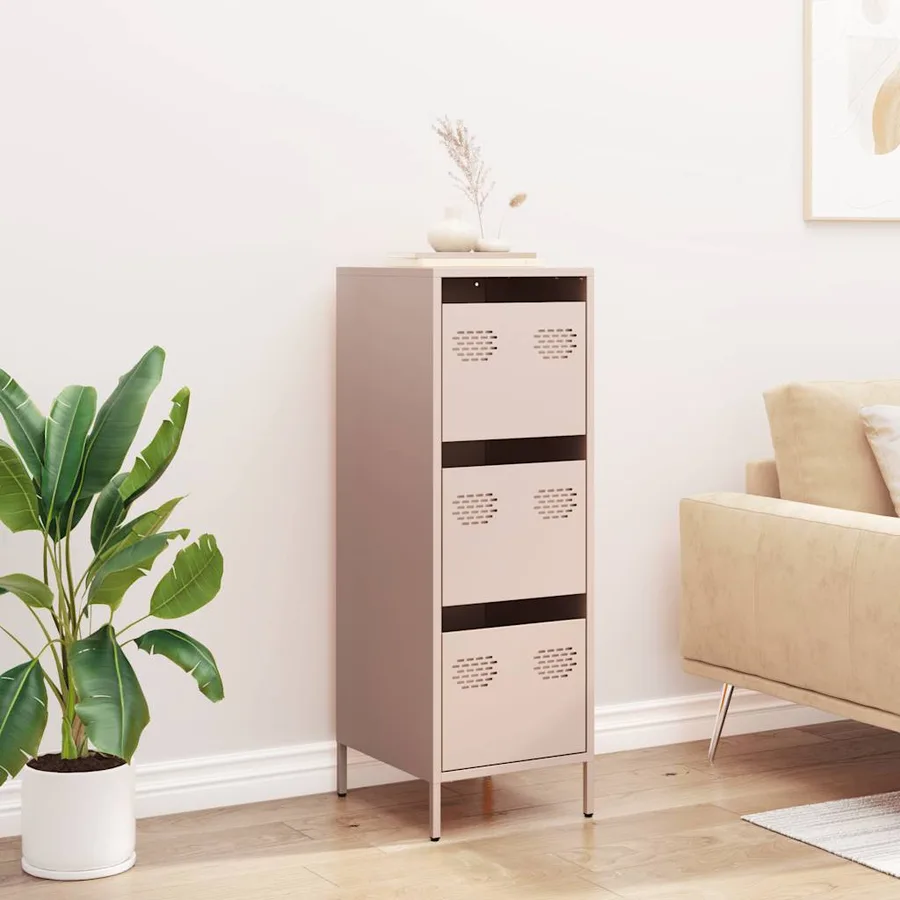 Buffet haut rose 39x35x103,5 cm acier - 3