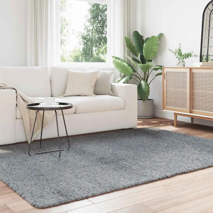 Tapis shaggy à poils longs NAVARRA gris clair 160x230 cm - 3