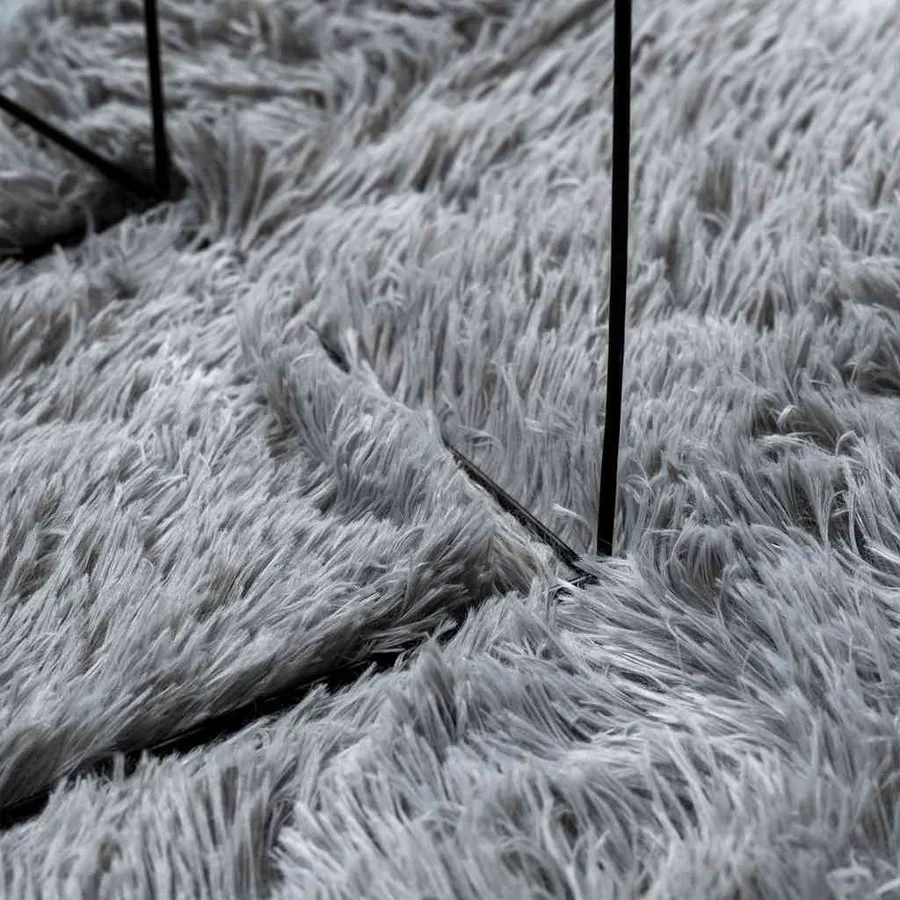 Tapis shaggy à poils longs NAVARRA gris clair 160x230 cm - 7