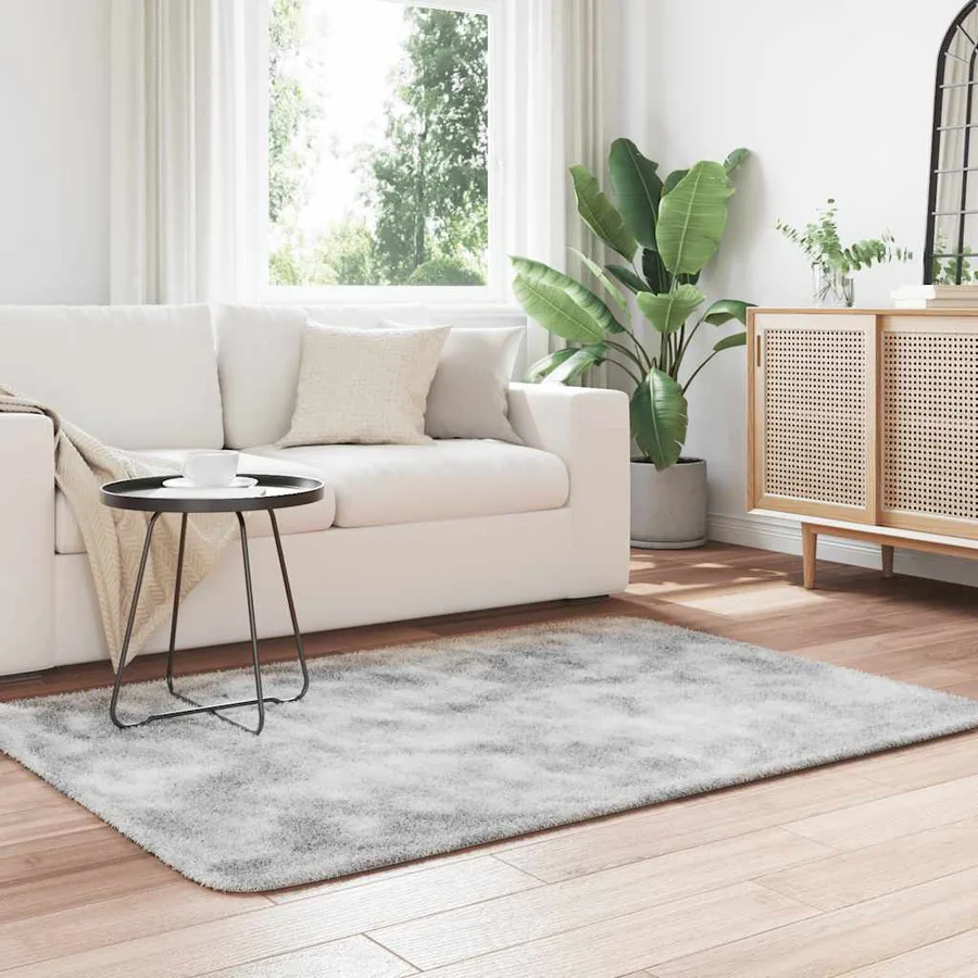 Tapis shaggy à poils longs NAVARRA gris argenté 120x170 cm - 3